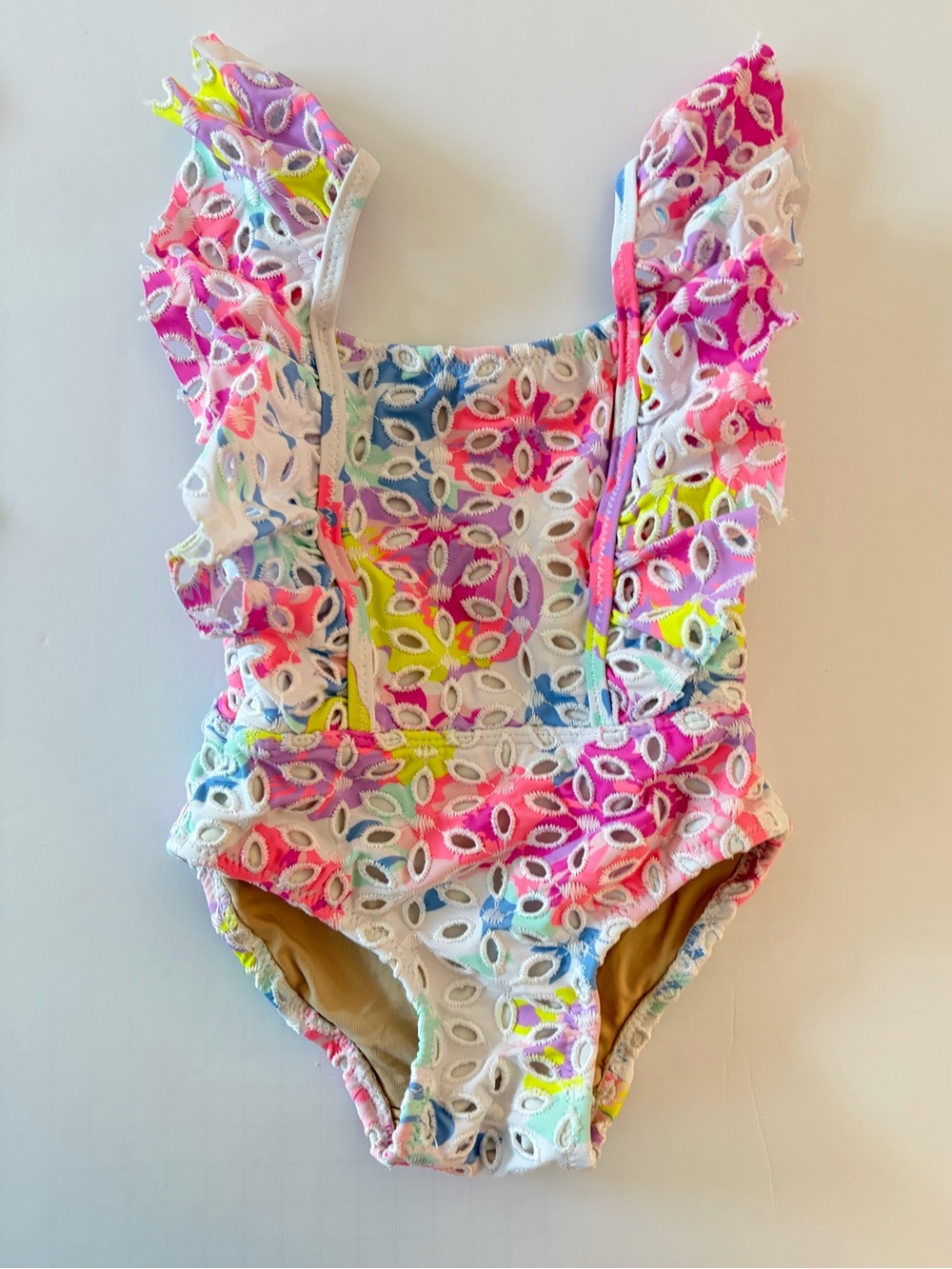 Shade Critters Floral Eyelet Ruffle One-Piece Swimsuit Toddler 12-18m